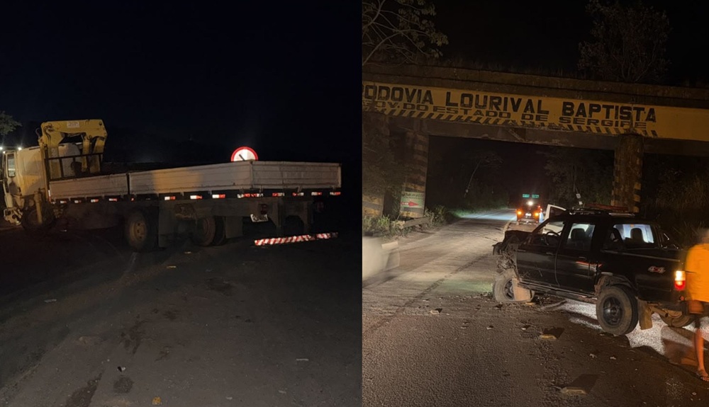 Caminhonete colide com caminhão na SE-270 em Itaporanga; motorista fugiu
