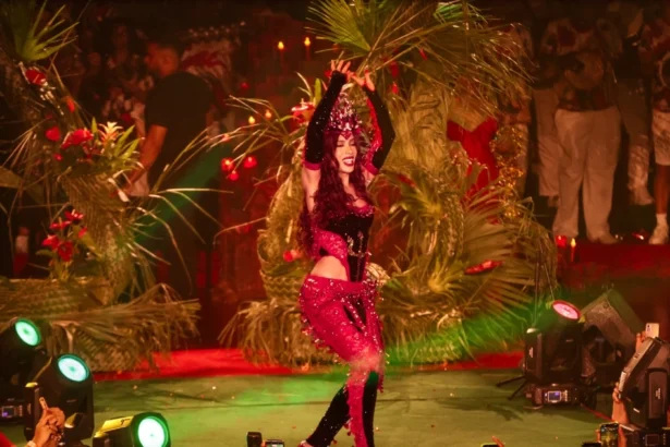 Anitta celebra coroação como rainha de bateria da Grande Rio