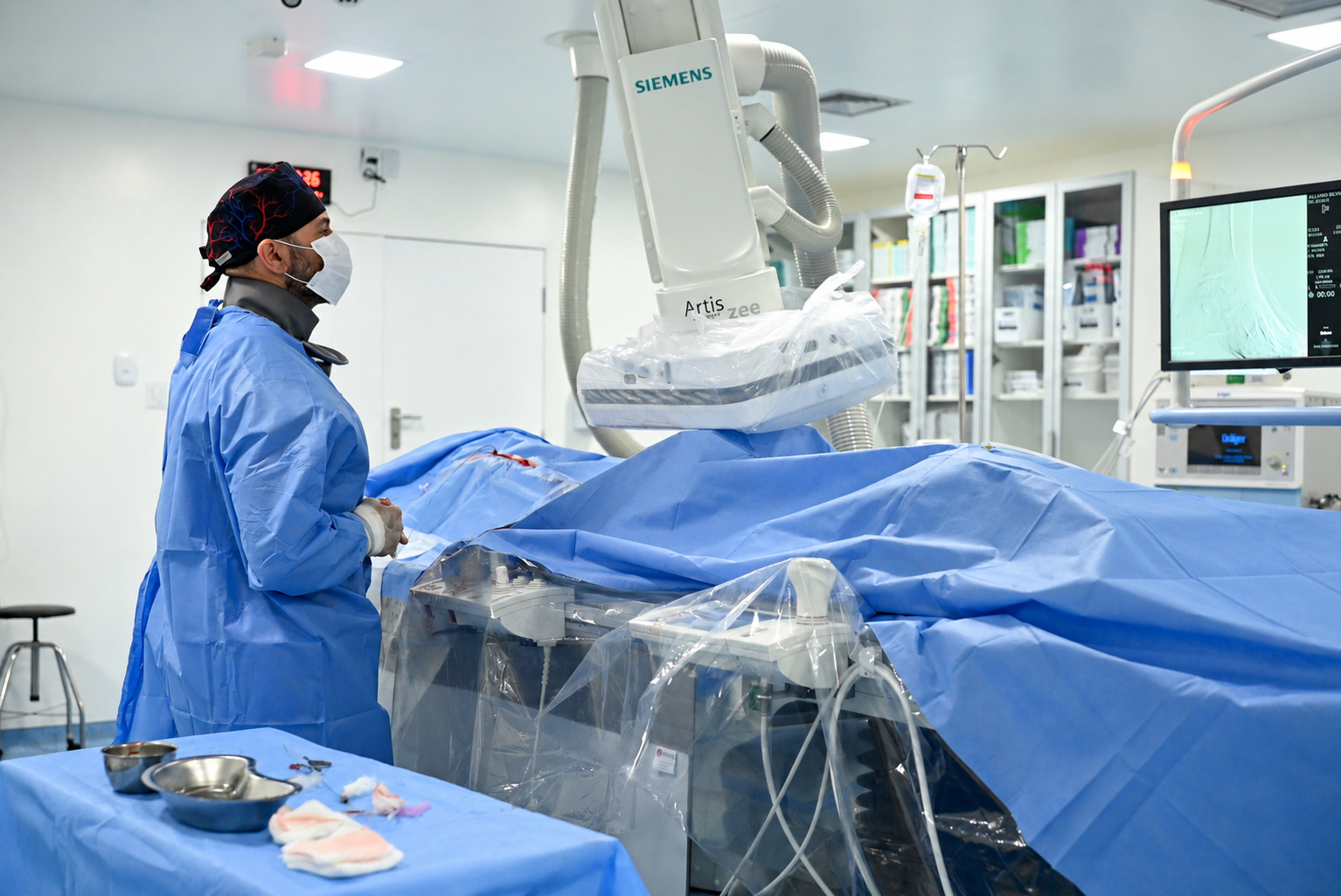 Sala do Centro de Hemodinâmica do Hospital de Urgências de Sergipe