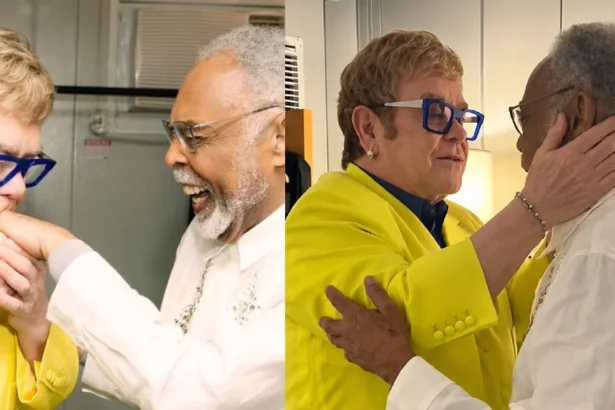 Elton John elogia Gilberto Gil em encontro nos bastidores do Rock in Rio