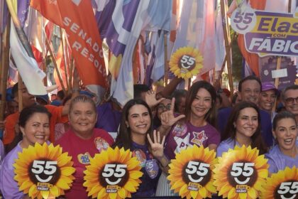 A deputada federal Yandra Moura durante caminhada no Centro de Aracaju
