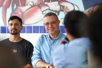 Fábio Mitidieri durante atividade na reta final da campanha